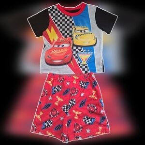 Disney Cars Lightning McQueen Pajama Set - Red, Black, and Blue